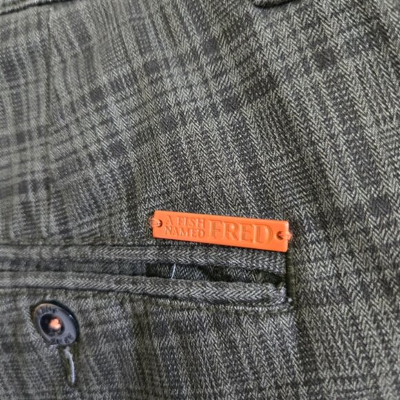 A Fish Named Fred Men's Green Khaki Plaid Pants - Picture 8 of 10